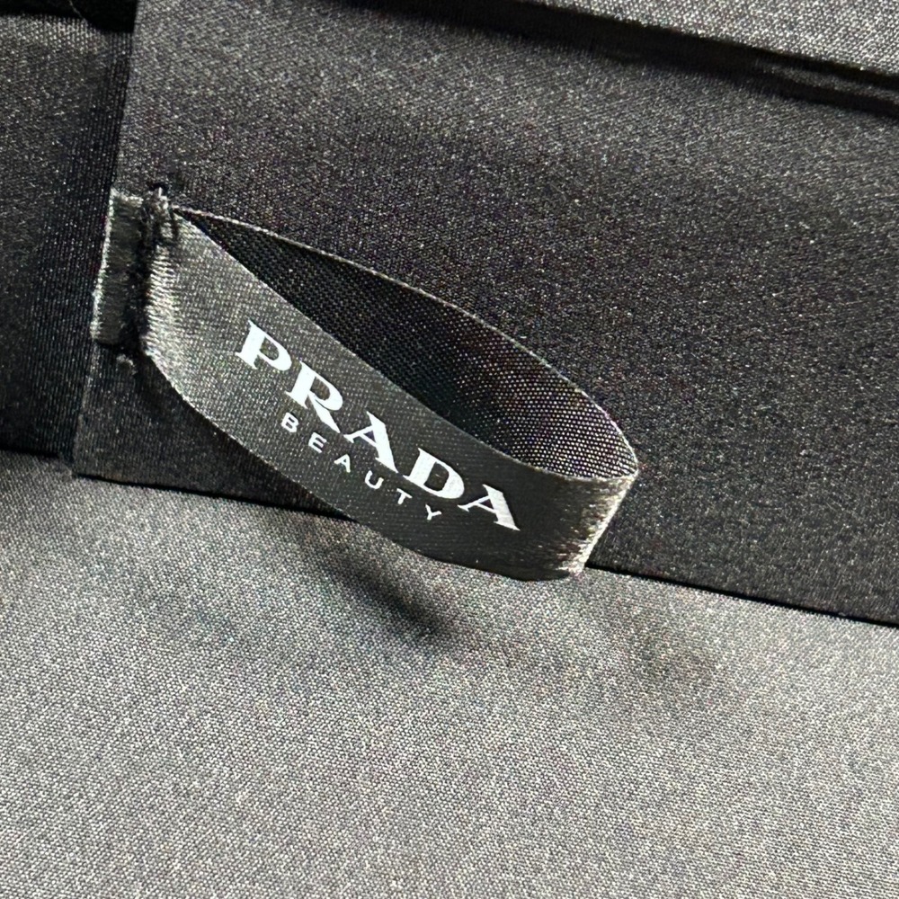 Prada Beauty Makeup Case Black Pink Recycled Polyester Zip Vanity Bag - Picture 8 of 9